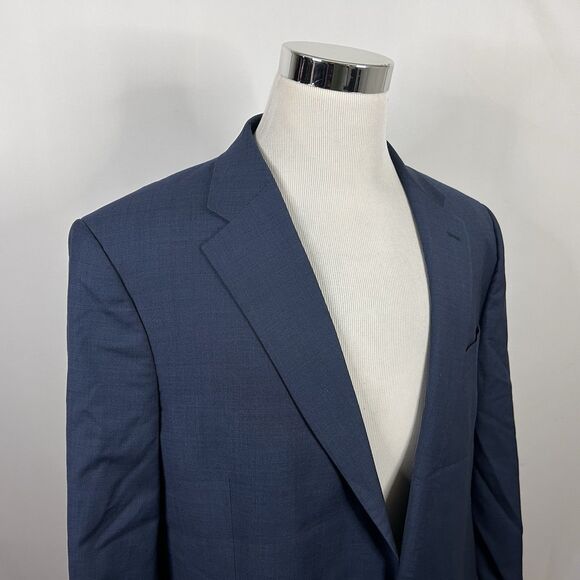 Jos A Bank 46L Sport Coat Regal Fit 100% Wool Blue Two Button Lined Vented - Picture 1 of 8